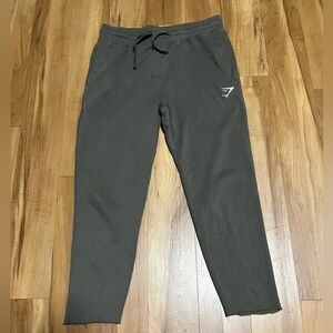 Gymshark Olive Green Joggers Sweatpants Raw Hem | Men’s Size M